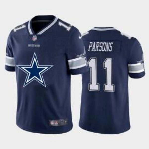 Men's Dallas Cowboys #11 Micah Parsons Navy Team Big Logo Limited Stitched Jersey